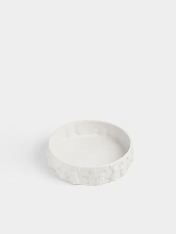 Блюдо, 23х6 см, с бортами, Кролики в цветах, Rabbit bloome, image-1