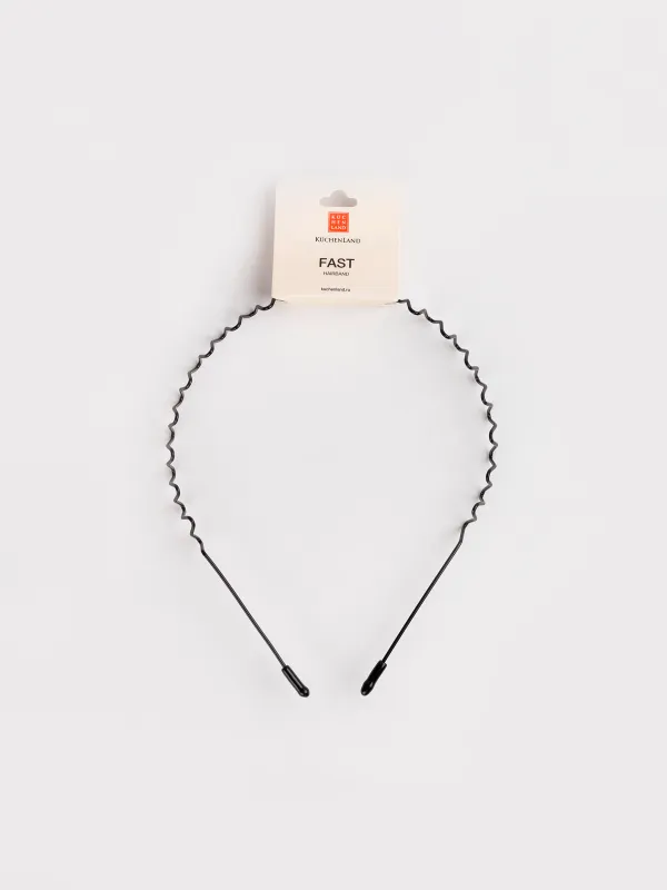 Ободок для волос, 13х15 см, металл, черный, Волна, Fast, image-3