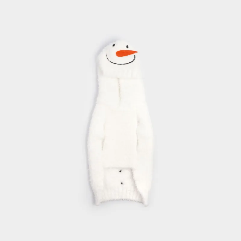 Свитер для животных, 25 см, р. XS, с капюшоном, полиэстер, белый, Снеговик, Fashion pet