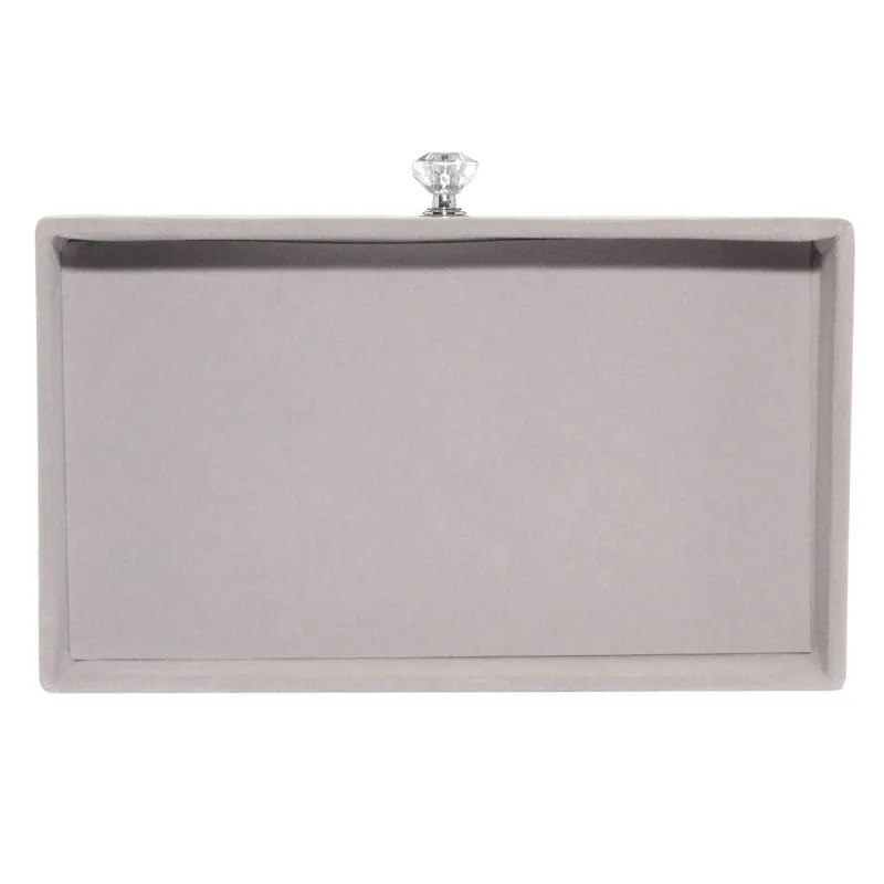 Шкатулка для украшений, 22х13 см, пластик/вельвет, серая, Affluence, image-4