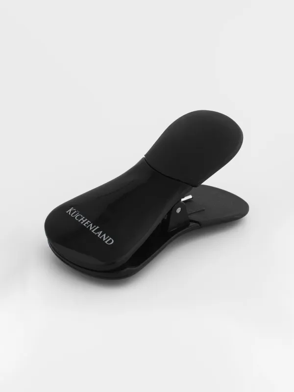 Зажим для пакетов, 7 см, с магнитом, пластик, черный, Клипса, Black style, image-0