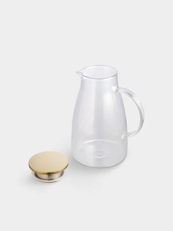 Кувшин, 2 л, с крышкой-фильтром, стекло Б/сталь, золотистый, Classic gold, image-3