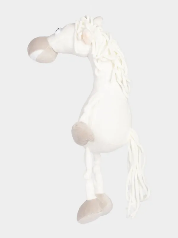 Игрушка, 45 см, мягкая, полиэстер, белая, Конь, Horse toy, image-3
