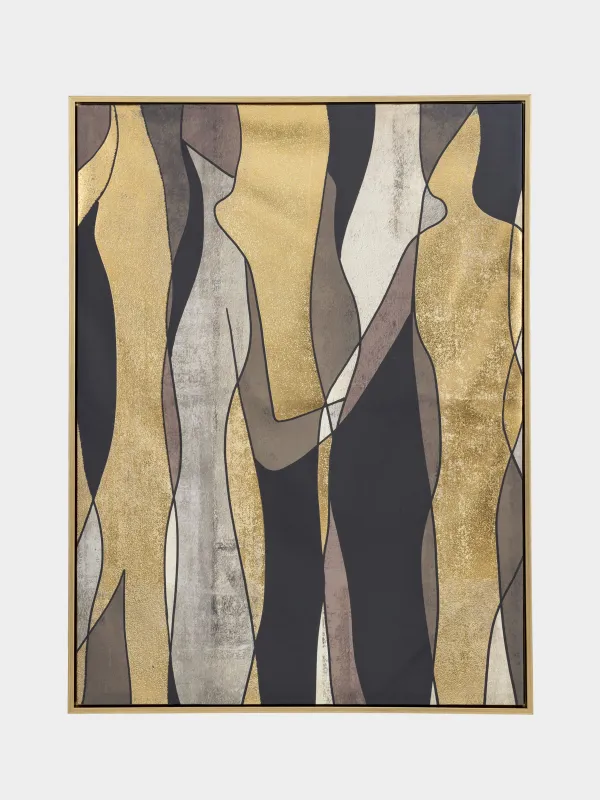 Картина в раме, 75х100 см, холст, золотисто-коричневая, Абстракция, Abstract, image-0