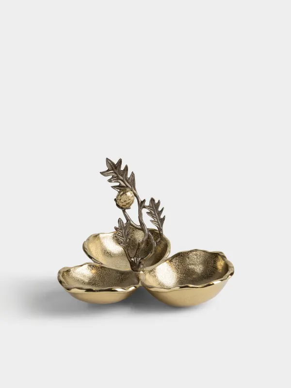 Менажница, с декором, 27х23 см, Шишка, Fantastic gold, image-0