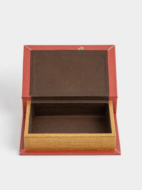 Шкатулка для украшений, 18х13 см, МДФ, прямоугольная, красная, Книга, Christmas miracle classic, image-3