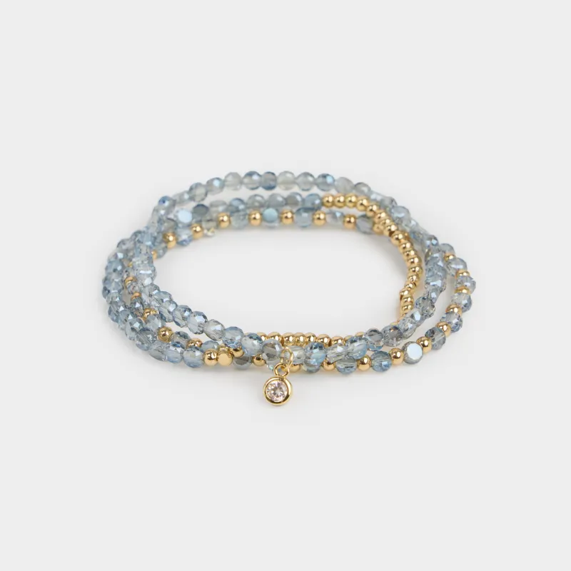 Набор браслетов, металл/циркон/стекло, Mineral