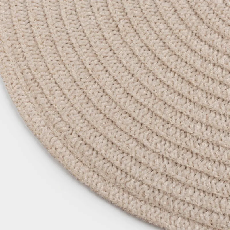 Салфетка под приборы, 38 см, шенилл, круглая, песочная, Chenill, image-3