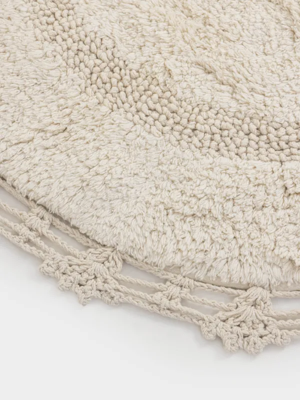 Коврик, 60x100 см, овальный, хлопок, кремовый, Кружево, Knit, image-4
