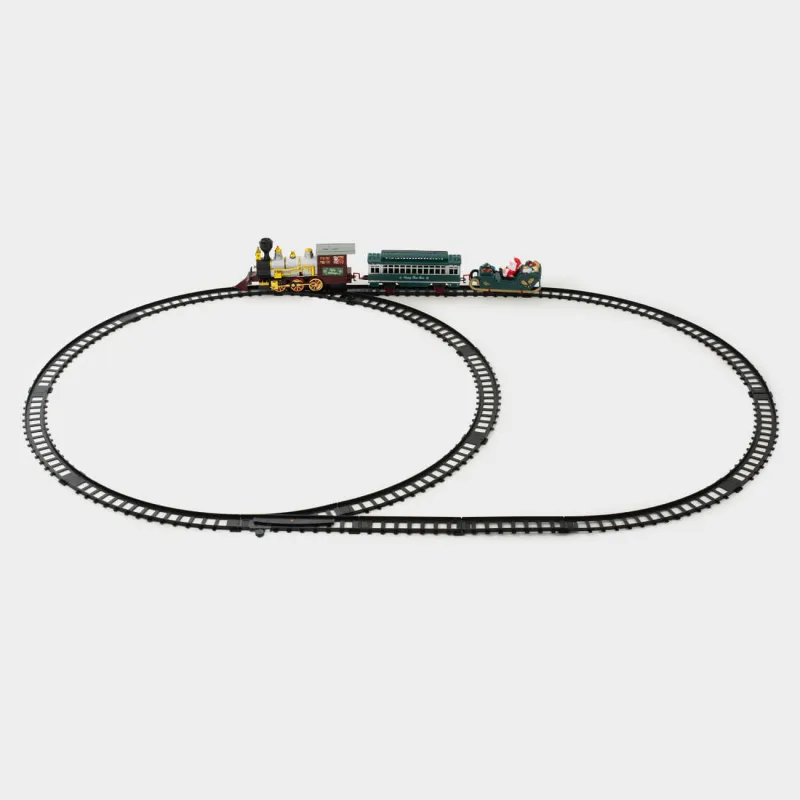 Железная дорога игрушечная, L, двойная, музыкальная, с подсветкой/дымом, пластик, Game rail, image-0