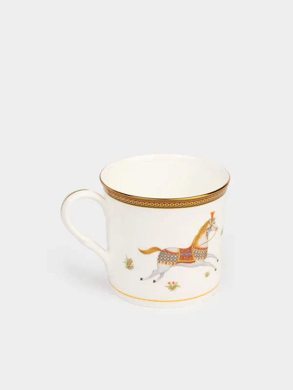 Кружка, 300 мл, 4 шт, фарфор F, белая, Лошади, Blue wind, image-2