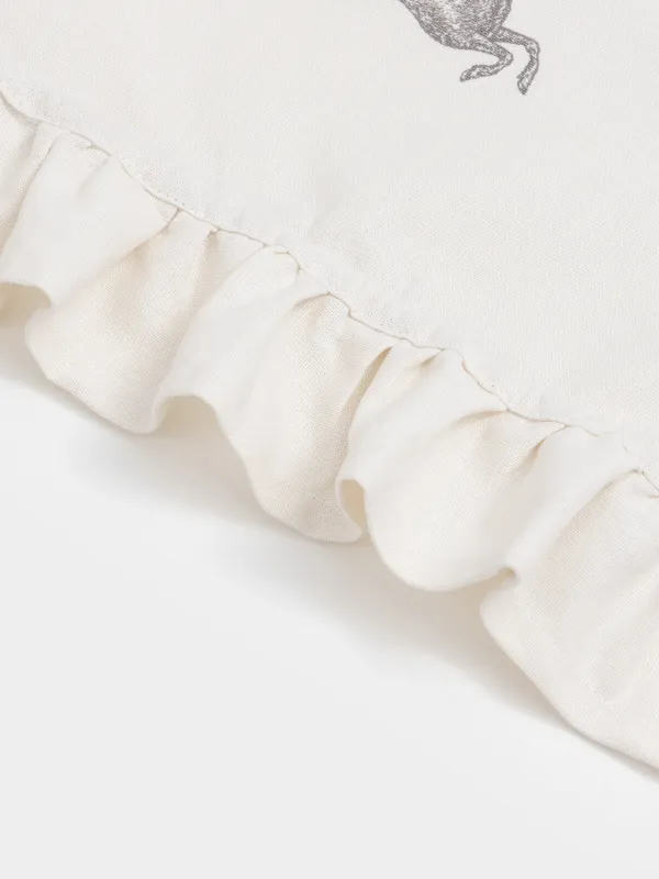 Полотенце кухонное, 40х60 см, со сборкой, хлопок, молочное, Олень, Woodland story, image-3