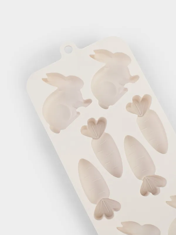 Форма для выпечки кексов, 23х10 см, 8 отд, силикон, сиреневая, Кролик и морковь, Bakery color, image-4