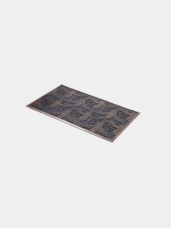 Коврик придверный, 45х75 см, резина, бронзово-черный, Пчелы, Honey, image-1