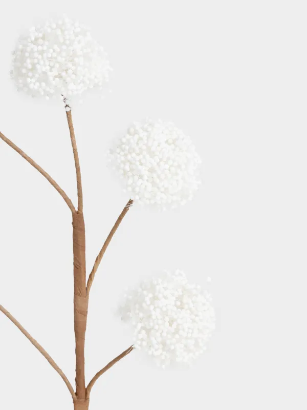 Ветка декоративная, 45 см, пенопласт/металл, Белые бутоны, White Easter decor, image-3