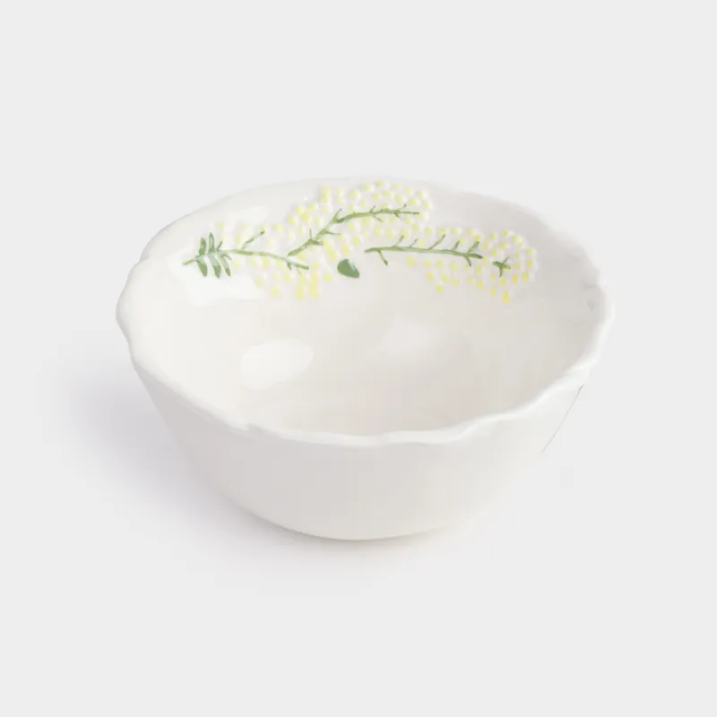Салатник, 15х7 см, 400 мл, керамика, белый, Мимоза, Crumple flower, image-0