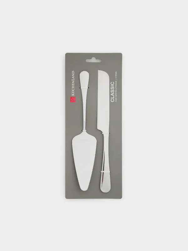 Приборы для сервировки торта, 22 и 23 см, 2 пр, лопатка/нож, сталь, Classic, image-4