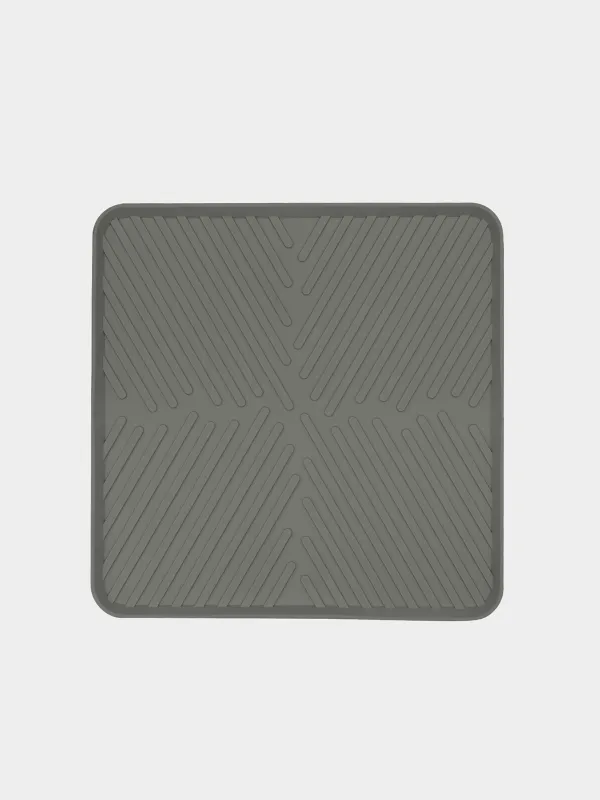 Коврик для сушки посуды, 30x30 см, резина, серый, Assist, image-0