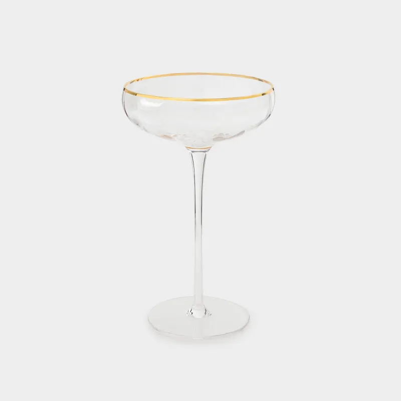 Бокал-креманка для шампанского, 220 мл, 2 шт, стекло Р, с золотистым кантом, Filo R gold, image-1