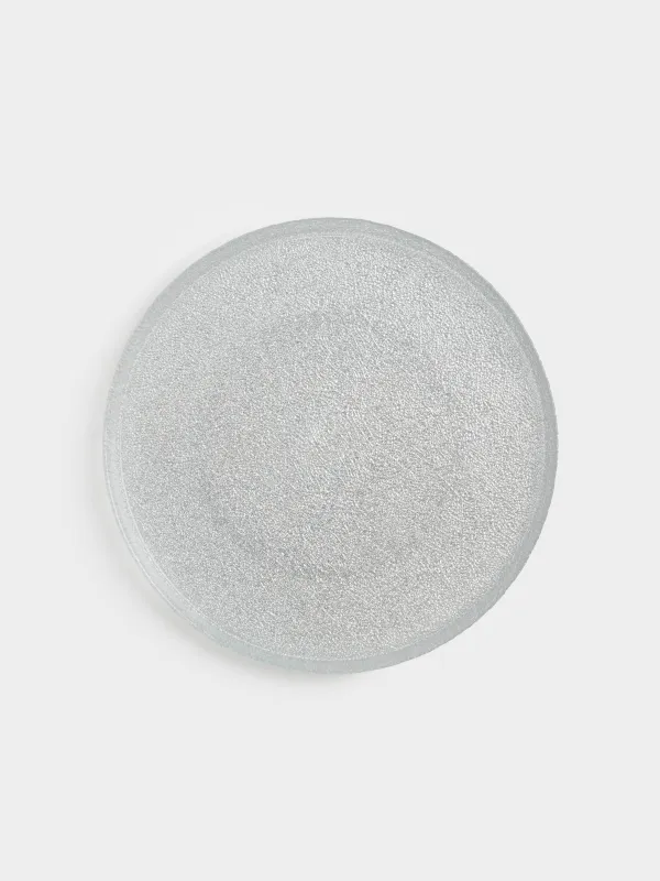 Тарелка обеденная, 28 см, стекло Р, серебристая, Cracle, image-0