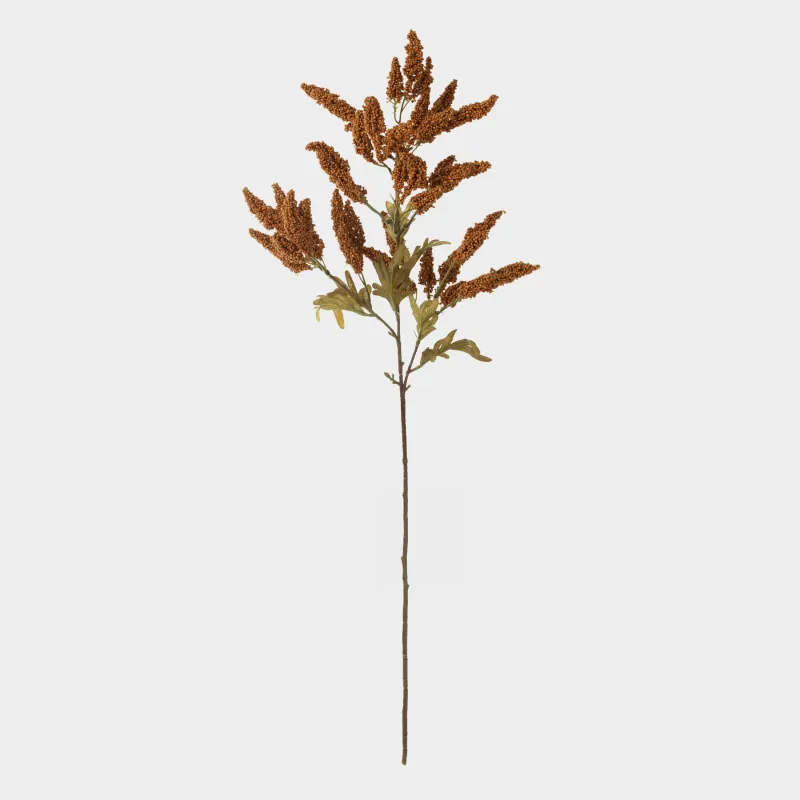 Ветка декоративная, 81 см, пластик/пенопласт, Оранжевое сорго, Slight frost decor