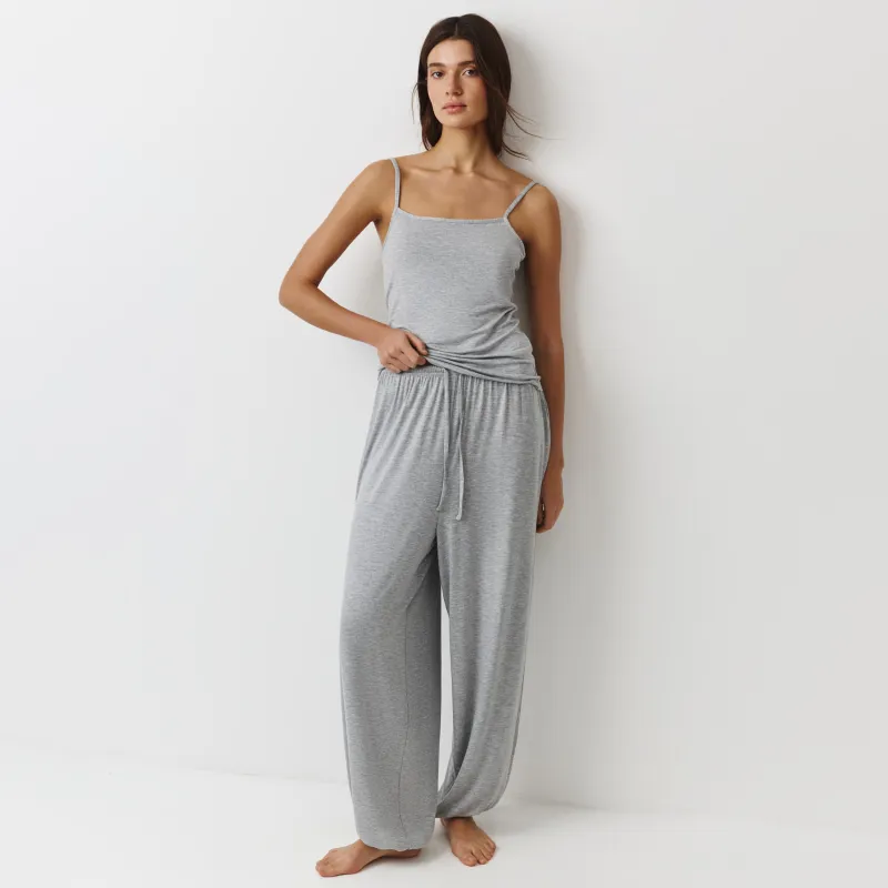 Брюки женские, домашние, карго, серый меланж, Aidila