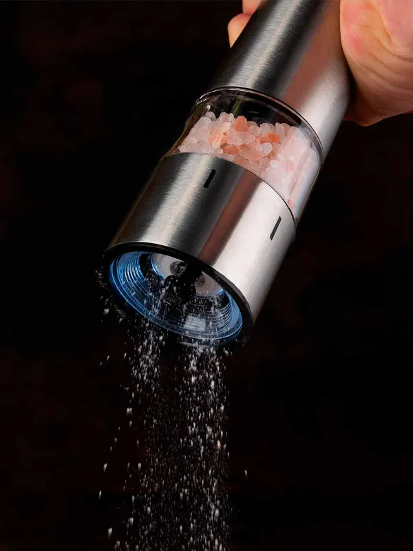 Мельница для специй, 24 см, электрическая, сталь/пластик, LED W, скошенная, Classic, image-6