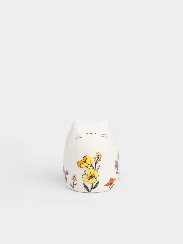 Емкость для соли или перца, 8 см, Кот в цветах, Cat in flowers, image-0