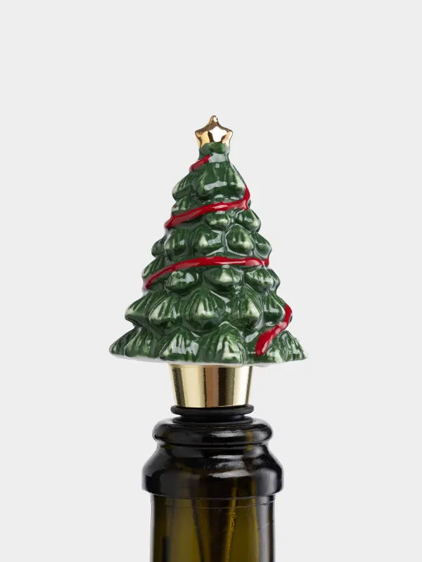 Пробка для винной бутылки, 12 см, Елка, Christmas traditions, image-1