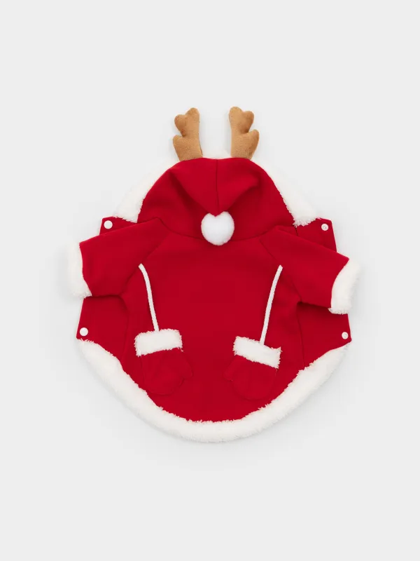 Костюм для животных, 40 см, р. L/XL, карнавальный, полиэстер, красный, Варежки, Christmas pet, image-5