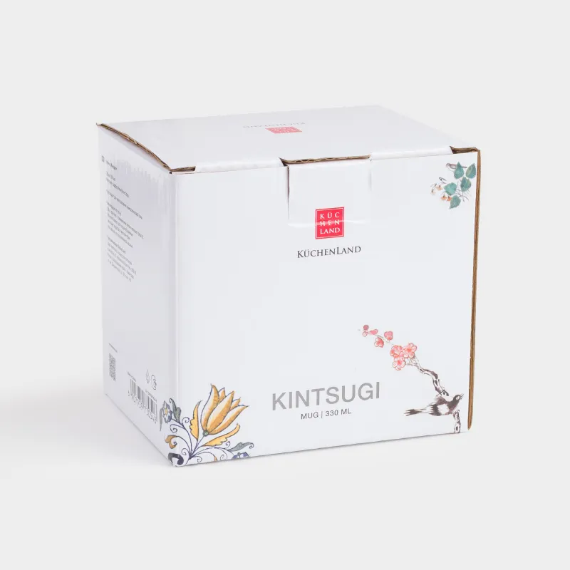 Кружка, 330 мл, фарфор N, бело-золотистая, Кинцуги, Revival, image-3
