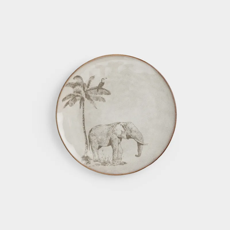 Тарелка обеденная, 27 см, Слон и пальма, Tropical vibes, image-0