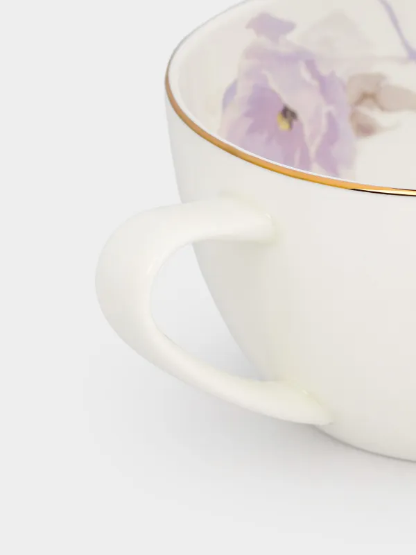 Кружка, 480 мл, фарфор F, белая, с золотистым кантом, Розы, Bloome, image-3