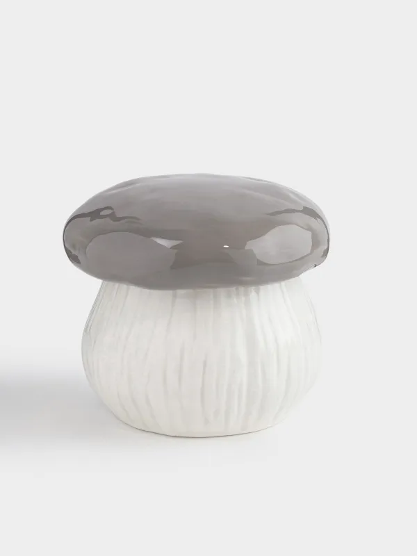 Емкость для хранения, 17х15 см, 1,2 л, керамика, молочно-серая, Гриб, Slight frost, image-0