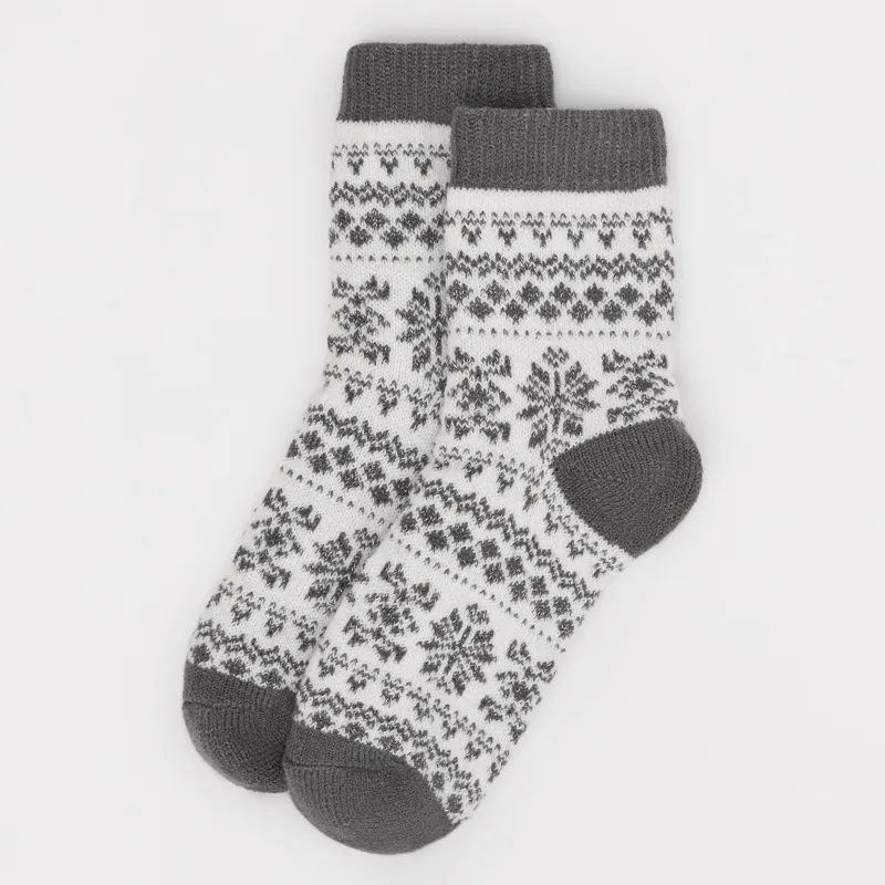 Носки домашние, серо-бежевые, Fleece