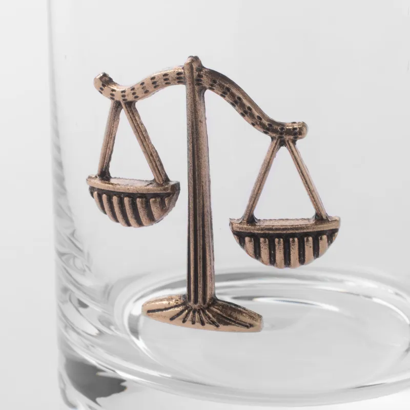 Стакан для виски, 10 см, 340 мл, стекло/металл, золотистый, Весы, Zodiac, image-2