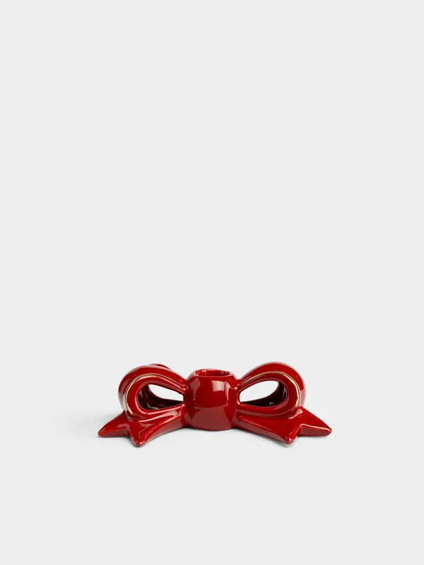 Подсвечник, 14х4 см, для тонкой свечи, Бант, Bow, image-0
