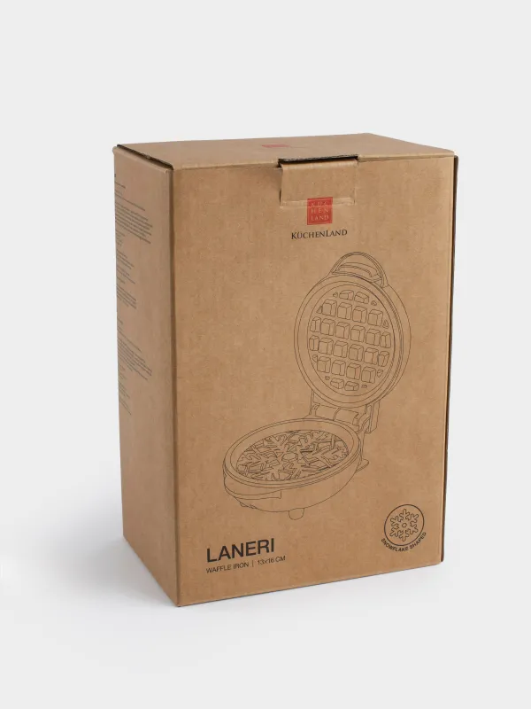Вафельница, электрическая, 550 Вт, бакелит/металл, бежевая, Снежинка, Laneri, image-7
