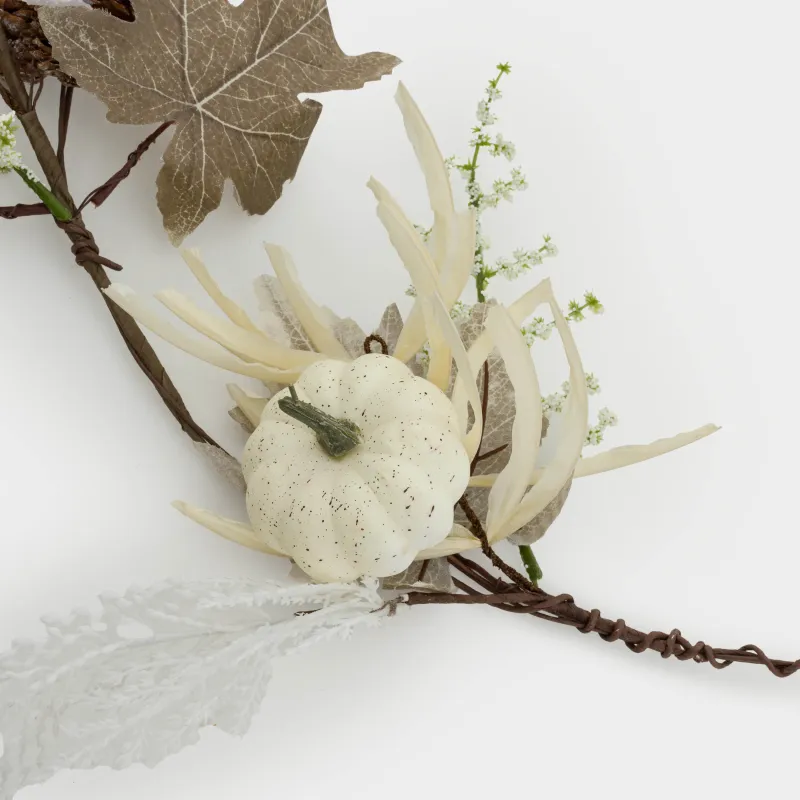 Ветка-гирлянда декоративная, 1,2 м, пенопласт/полиэстер, Белый букет, Slight frost decor, image-3
