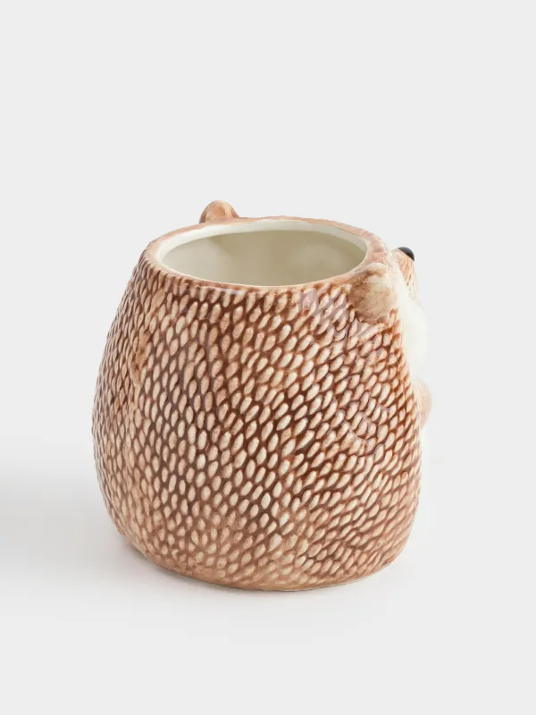 Подставка для кухонных принадлежностей, 13 см, керамика, молочно-коричневая, Еж, Forest symphony, image-3