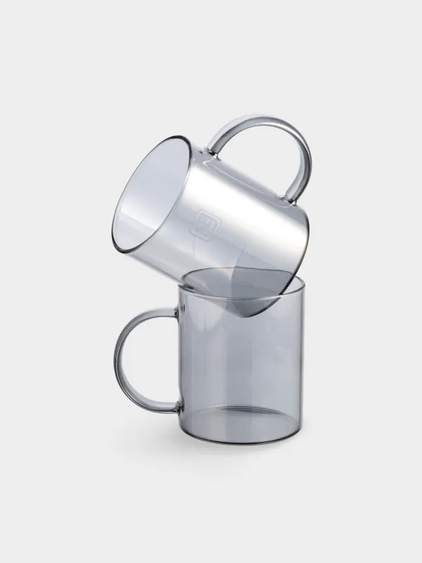 Кружка, 380 мл, 2 шт, стекло Б, серая, Volant, image-0