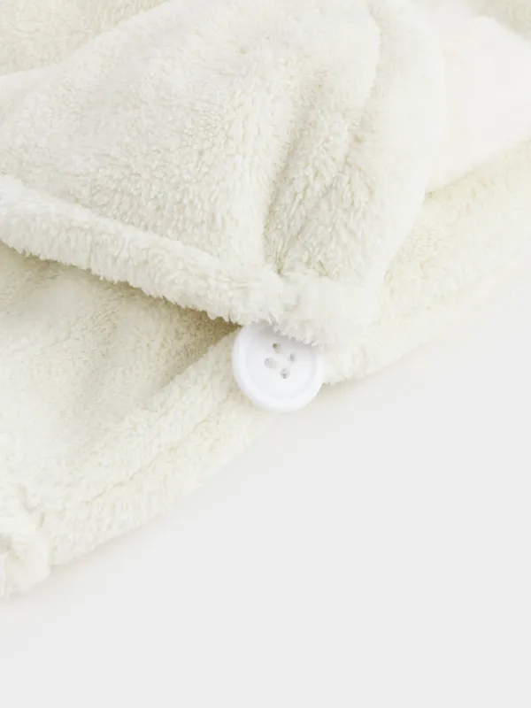 Полотенце-тюрбан для волос, детское, 53х24 см, флис, бежевое, Ушки, Teddy, image-4