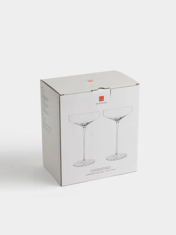 Бокал-креманка для шампанского, 250 мл, 2 шт, кристальное стекло, Ferentino, image-4