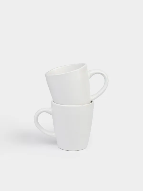 Кружка, 440 мл, 2 шт, керамика K, молочная, в крапинку, Светлые точки, Devli, image-0