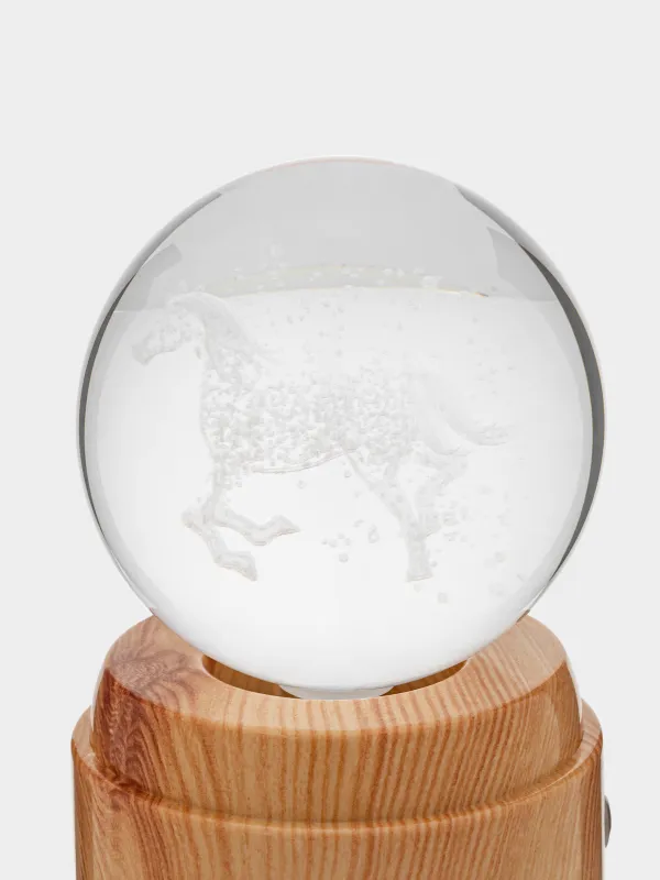 Светильник декоративный, 13 см, с подсветкой, вращающийся, стекло/пластик, Конь, Illumination, image-2