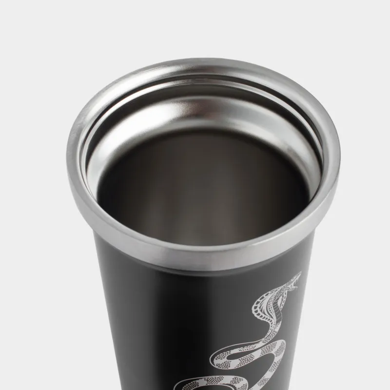 Термокружка, 450 мл, сталь/пластик, черная, Серебристая кобра, Coffee time, image-4
