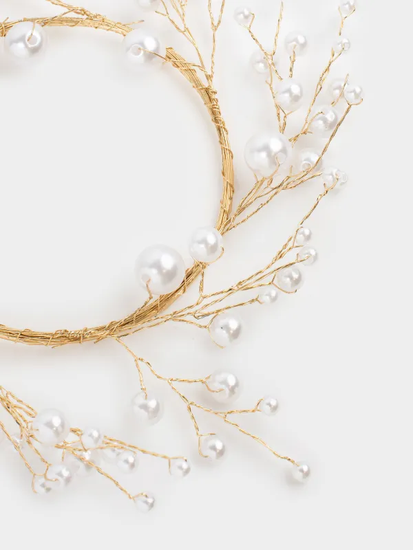 Кольцо для салфеток, 5 см, пластик/металл, шампань, Жемчужины, Balls decor, image-1