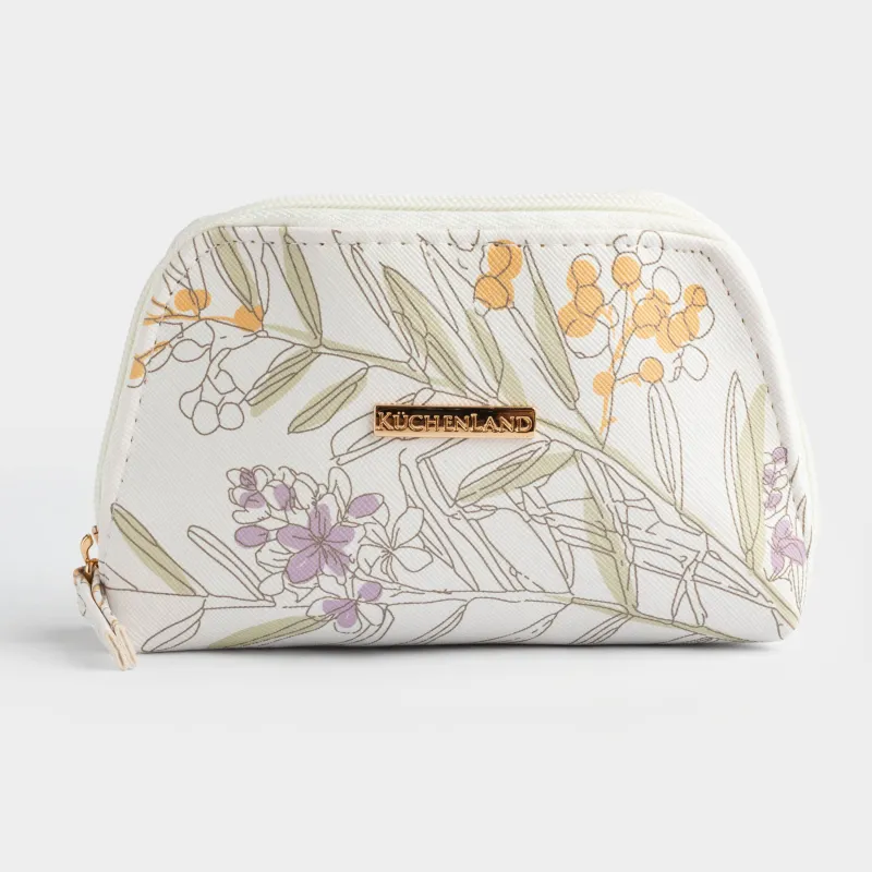 Косметичка, 15х9 см, полиуретан, белая, Мимоза, Isadora, image-0