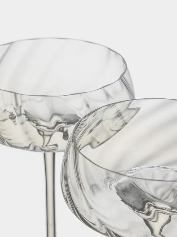 Бокал-креманка для шампанского, 270 мл, 2 шт, стекло, перламутр, Sorento bend, image-2