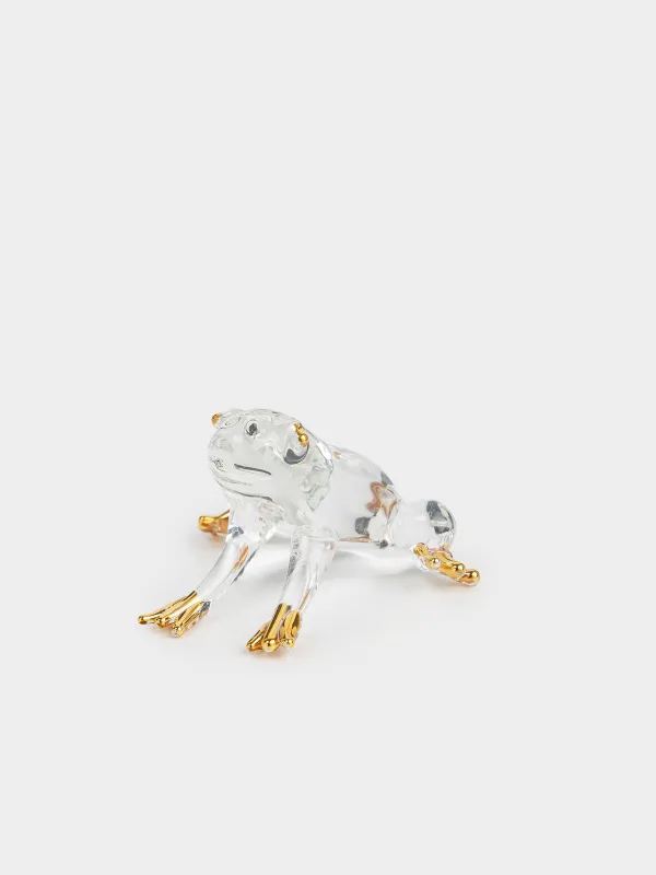 Статуэтка, 7x4 см, стекло, золотистая, Лягушка, Vitreous, image-0